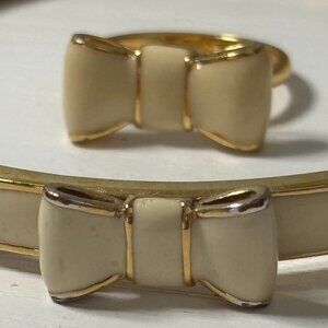 KATE SPADE Take a Bow Gold Bangle & Ring Set